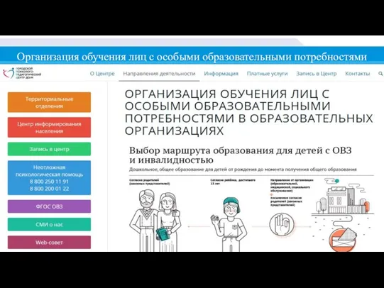 Организация обучения лиц с особыми образовательными потребностями