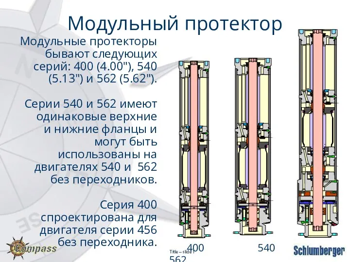 Модульные протекторы бывают следующих серий: 400 (4.00"), 540 (5.13") и 562 (5.62").