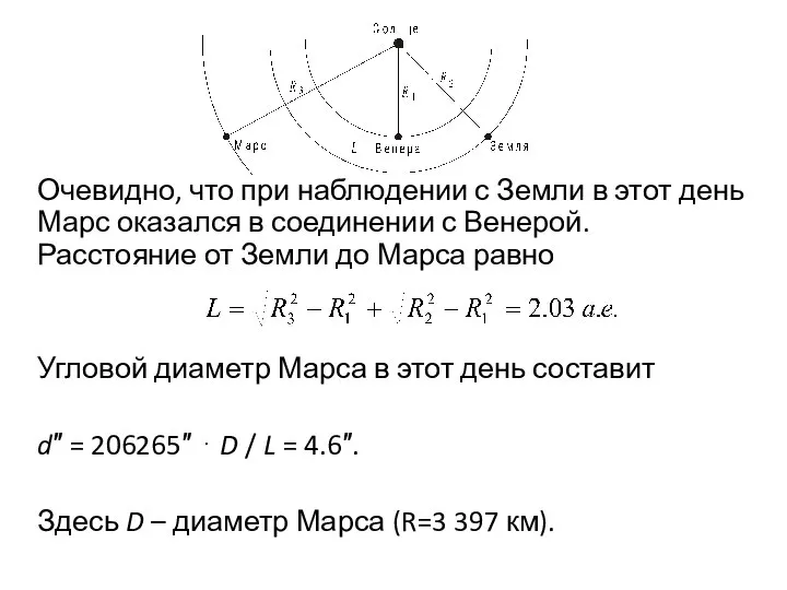 Очевидно, что при наблюдении с Земли в этот день Марс оказался в