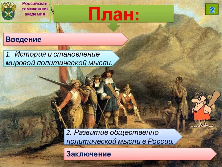 План: Введение 1. История и становление мировой политической мысли. 2. Развитие общественно-политической