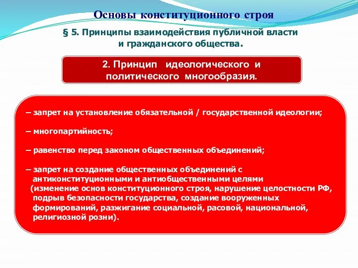 § 5. Принципы взаимодействия публичной власти и гражданского общества. Основы конституционного строя