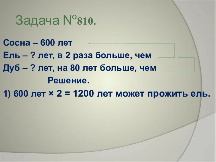 Задача №810. Сосна – 600 лет Ель – ? лет, в 2