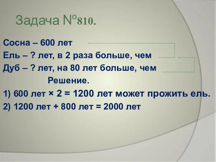 Задача №810. Сосна – 600 лет Ель – ? лет, в 2