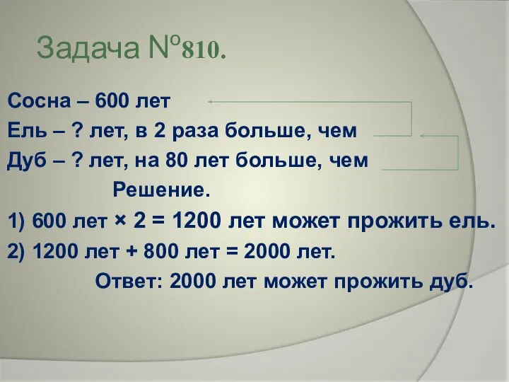 Задача №810. Сосна – 600 лет Ель – ? лет, в 2