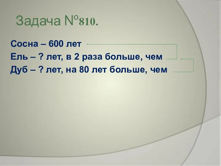 Задача №810. Сосна – 600 лет Ель – ? лет, в 2