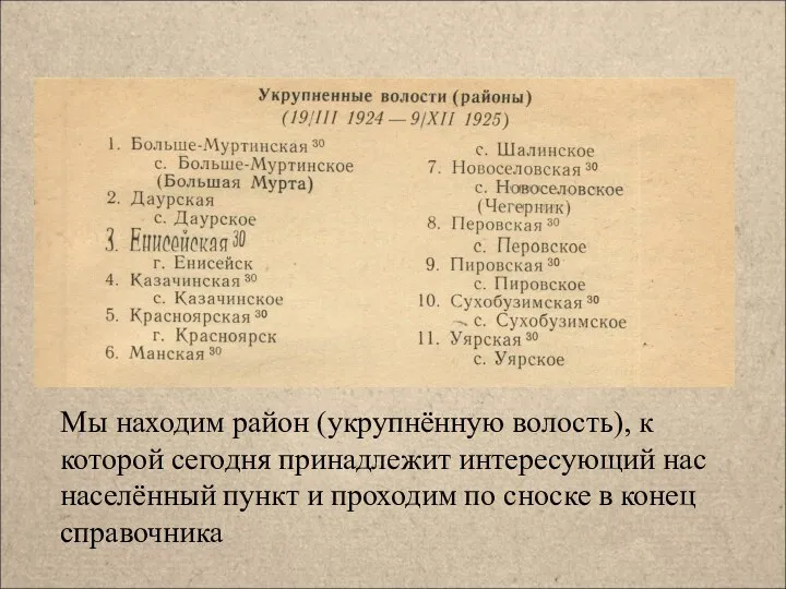 Мы находим район (укрупнённую волость), к которой сегодня принадлежит интересующий нас населённый