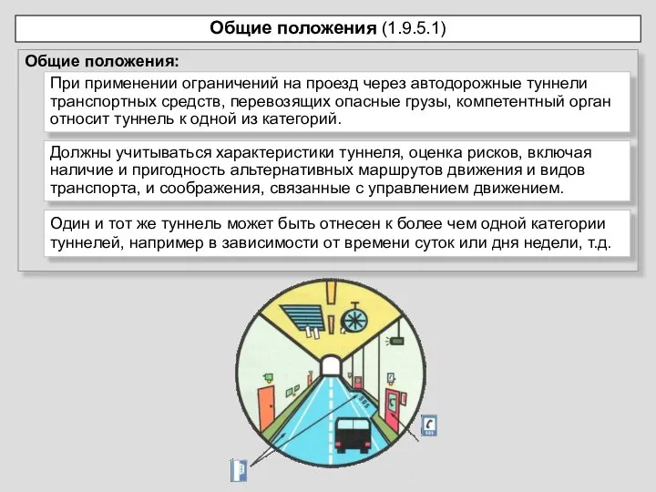 Общие положения (1.9.5.1) Общие положения: При применении ограничений на проезд через автодорожные