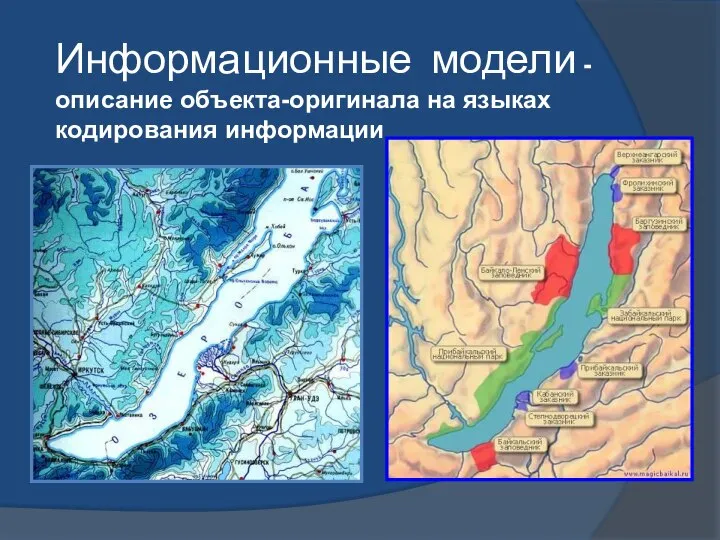 Информационные модели - описание объекта-оригинала на языках кодирования информации