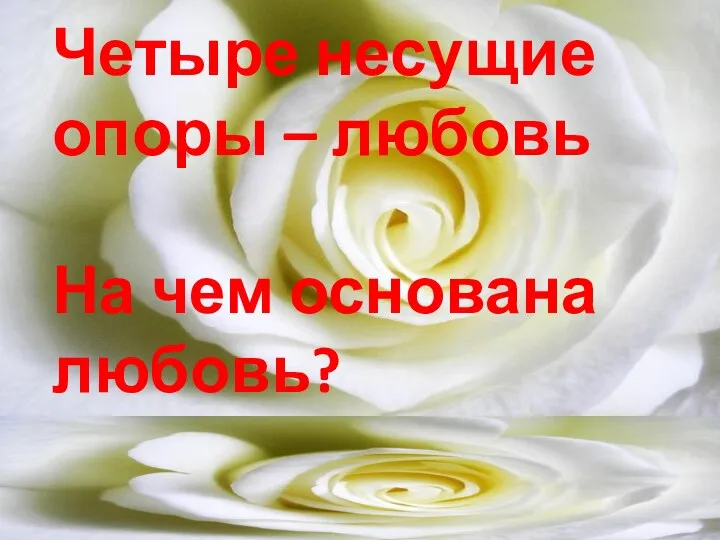 Четыре несущие опоры – любовь На чем основана любовь?