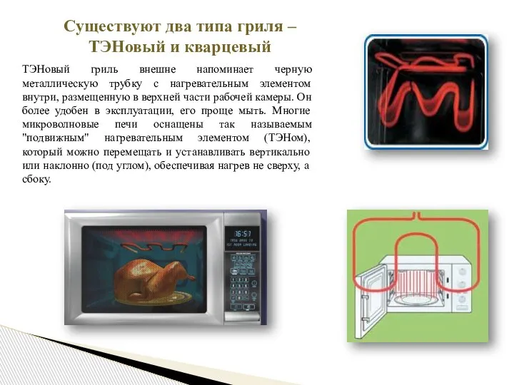 ТЭНовый гриль внешне напоминает черную металлическую трубку с нагревательным элементом внутри, размещенную