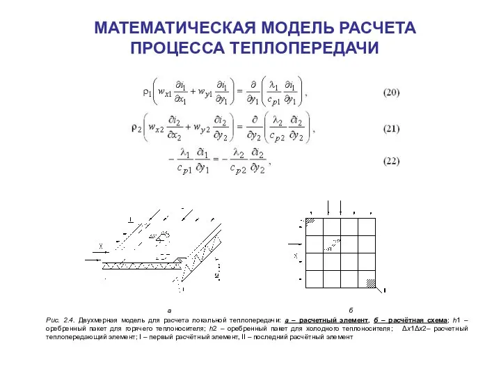 МАТЕМАТИЧЕСКАЯ МОДЕЛЬ РАСЧЕТА ПРОЦЕССА ТЕПЛОПЕРЕДАЧИ а б Рис. 2.4. Двухмерная модель для