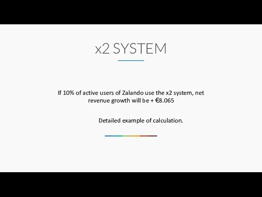 x2 SYSTEM If 10% of active users of Zalando use the x2