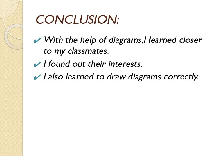 CONCLUSION: With the help of diagrams,I learned closer to my classmates. I