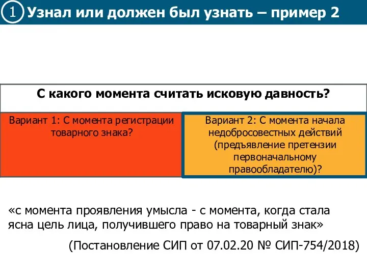 Узнал или должен был узнать – пример 2 «с момента проявления умысла