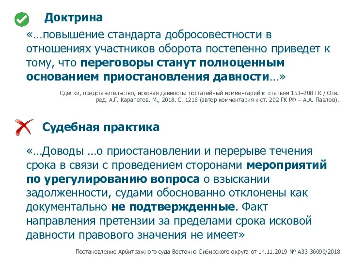 «…Доводы …о приостановлении и перерыве течения срока в связи с проведением сторонами