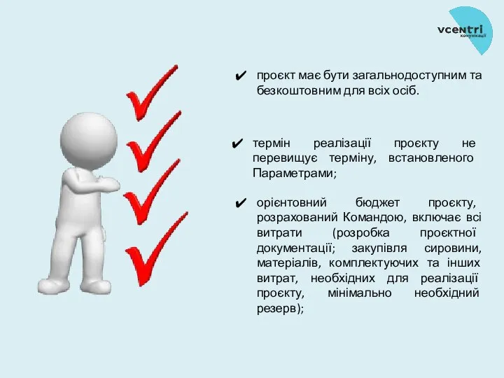 орієнтовний бюджет проєкту, розрахований Командою, включає всі витрати (розробка проєктної документації; закупівля