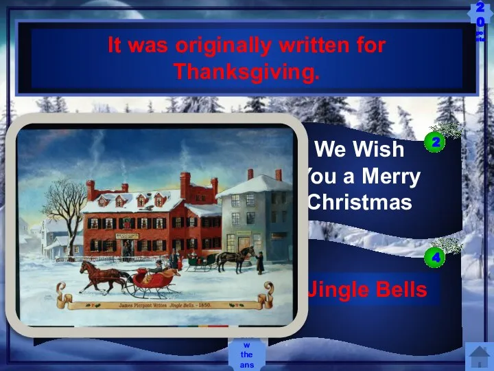 Which song was NOT originally written for Christmas? Jingle Bells Silent Night