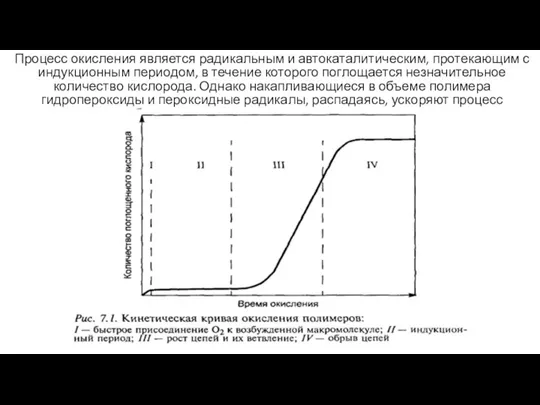 Процесс окисления является радикальным и автокаталитическим, протекающим с индукционным периодом, в течение