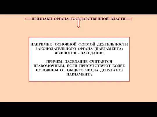 ПРИЗНАКИ ОРГАНА ГОСУДАРСТВЕННОЙ ВЛАСТИ 4. ДЕЯТЕЛЬНОСТЬ ОРГАНА ГОСУДАРСТВЕННОЙ ВЛАСТИ ОСУЩЕСТВЛЯЕТСЯ В ОПРЕДЕЛЕННЫХ