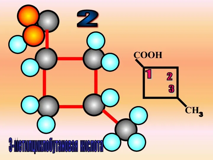 СООН СН3 3-метилциклобутановая кислота 1 2 3 2