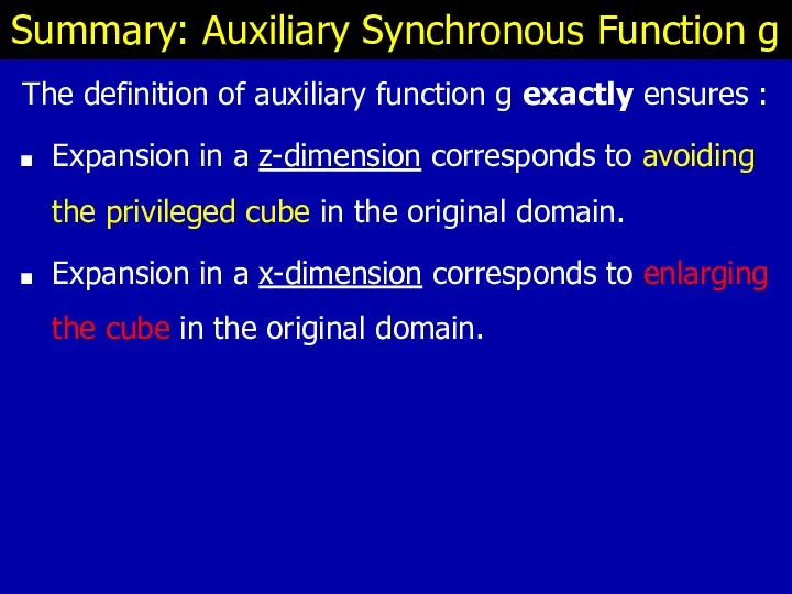 Summary: Auxiliary Synchronous Function g The definition of auxiliary function g exactly