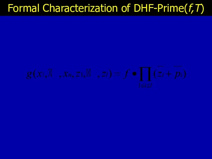 Formal Characterization of DHF-Prime(f,T)