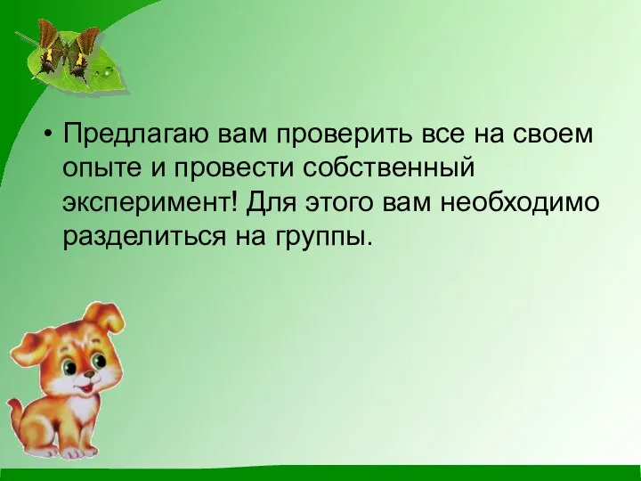 Предлагаю вам проверить все на своем опыте и провести собственный эксперимент! Для