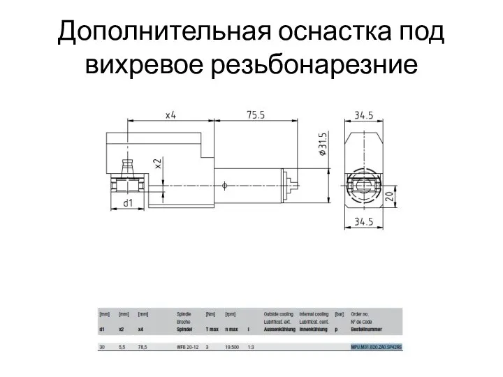 Дополнительная оснастка под вихревое резьбонарезние