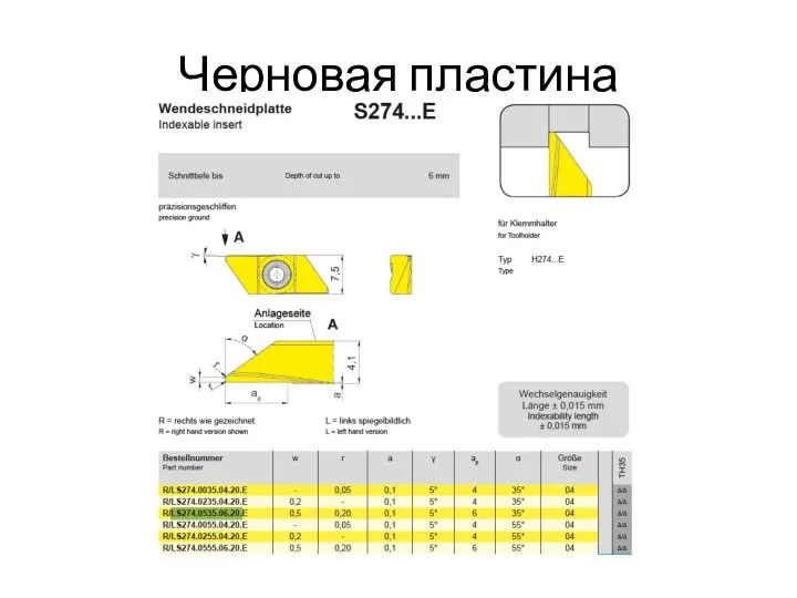 Черновая пластина