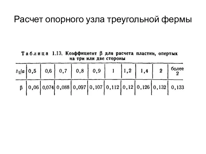 Расчет опорного узла треугольной фермы