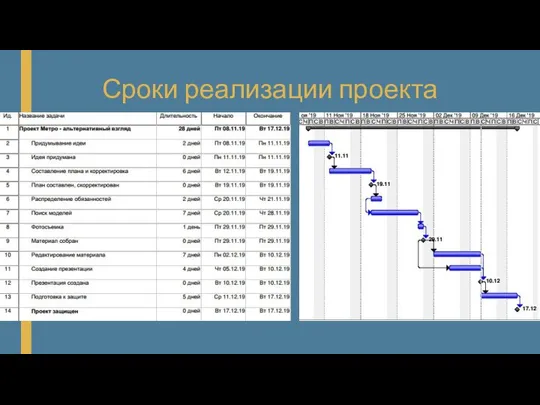 Сроки реализации проекта