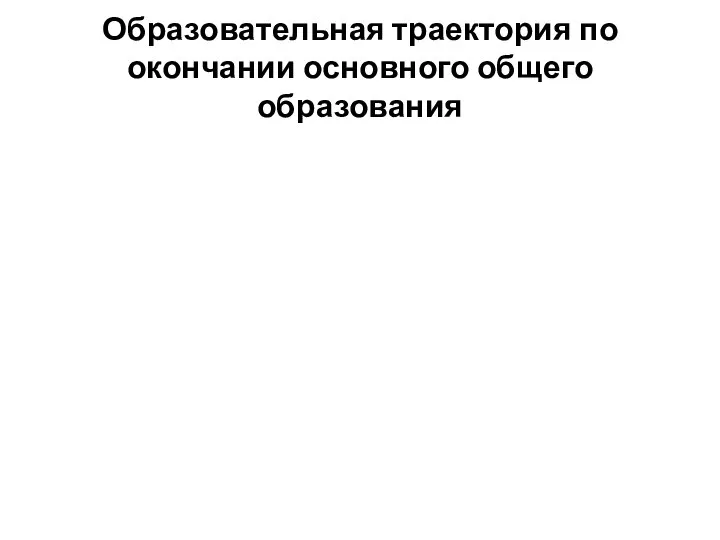 Образовательная траектория по окончании основного общего образования