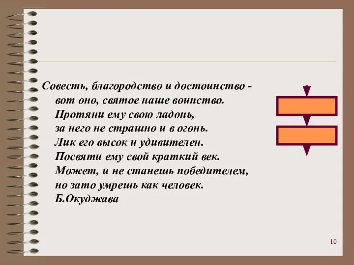 Совесть, благородство и достоинство - вот оно, святое наше воинство. Протяни ему