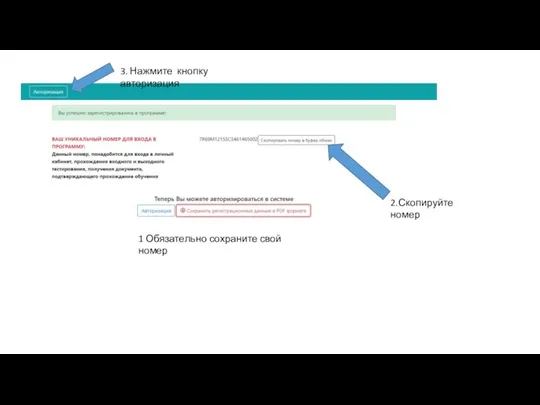 1 Обязательно сохраните свой номер 2.Скопируйте номер 3. Нажмите кнопку авторизация
