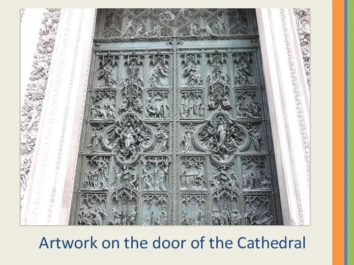 Artwork on the door of the Cathedral