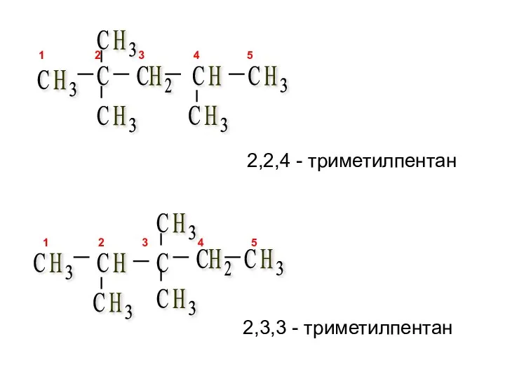 2,2,4 - триметилпентан 2,3,3 - триметилпентан