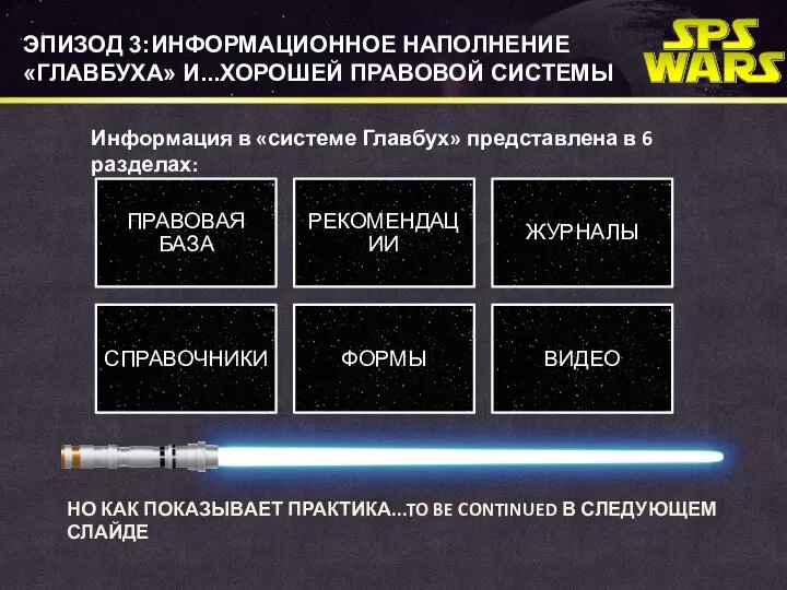 ЭПИЗОД 3:ИНФОРМАЦИОННОЕ НАПОЛНЕНИЕ «ГЛАВБУХА» И...ХОРОШЕЙ ПРАВОВОЙ СИСТЕМЫ Информация в «системе Главбух» представлена