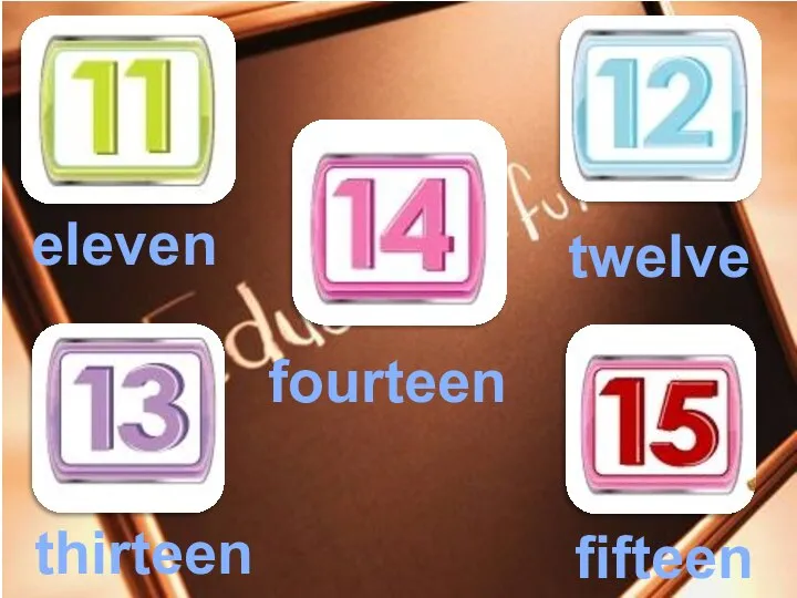 eleven twelve thirteen fifteen fourteen