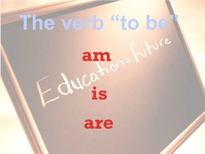 The verb “to be” am is are