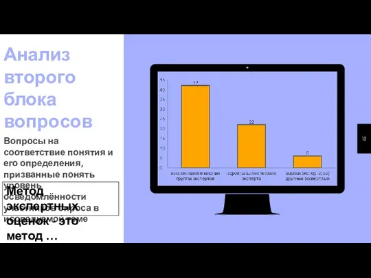 Анализ второго блока вопросов Вопросы на соответствие понятия и его определения, призванные