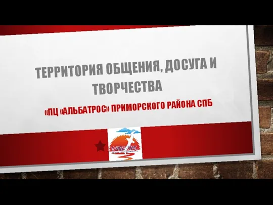 ТЕРРИТОРИЯ ОБЩЕНИЯ, ДОСУГА И ТВОРЧЕСТВА «ПЦ «АЛЬБАТРОС» ПРИМОРСКОГО РАЙОНА СПБ