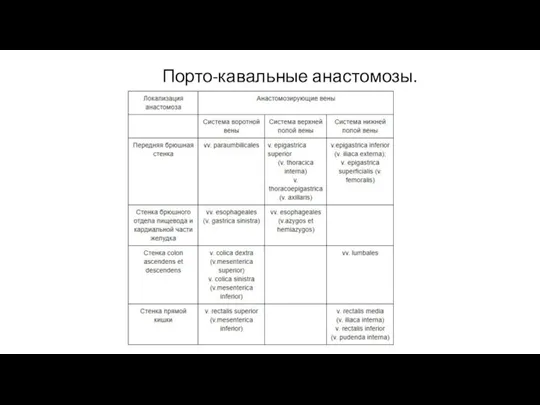 Порто-кавальные анастомозы.