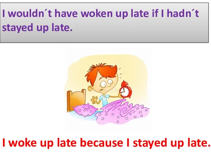 I wouldn´t have woken up late if I hadn´t stayed up late.