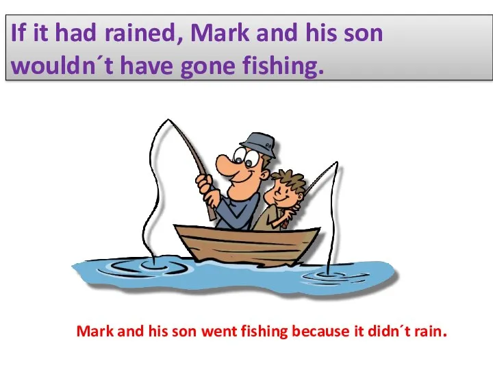 If it had rained, Mark and his son wouldn´t have gone fishing.