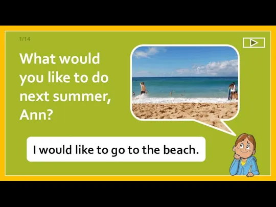I would like to go to the beach. What would you like