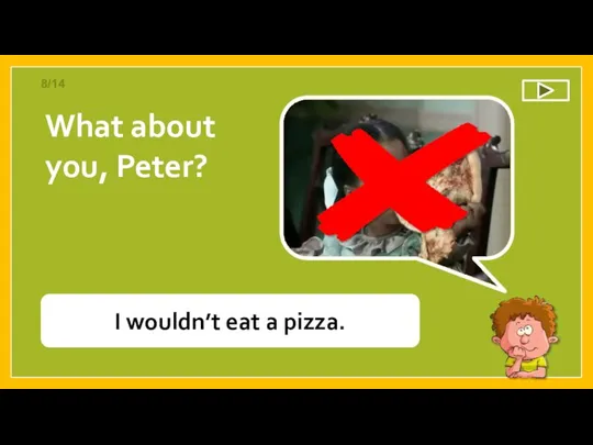 What about you, Peter? I wouldn’t eat a pizza. 8/14