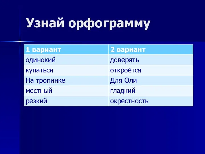 Узнай орфограмму