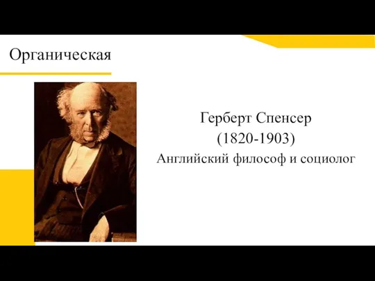 Органическая Герберт Спенсер (1820-1903) Английский философ и социолог