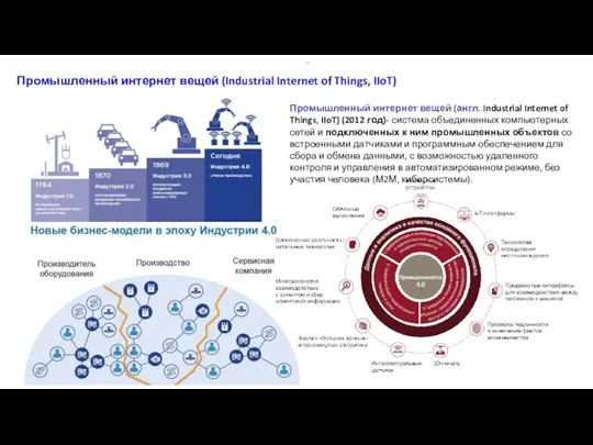 Промышленный интернет вещей (Industrial Internet of Things, IIoT) . Промышленный интернет вещей
