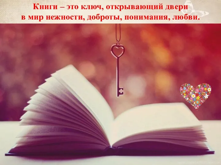 Книги – это ключ, открывающий двери в мир нежности, доброты, понимания, любви.